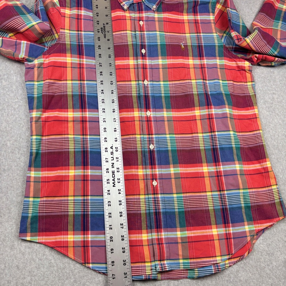 Polo Ralph Lauren Mens L Madras Plaid Button Down Shirt Multi Color Pony Logo - Picture 5 of 8